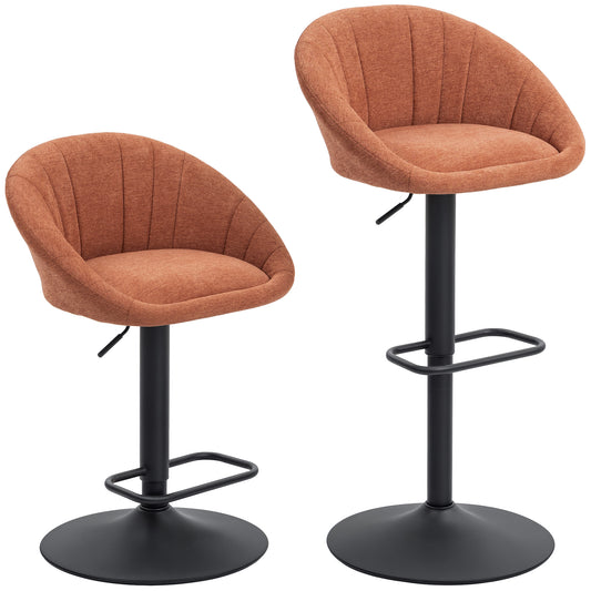 Fynco - Set of Two Relaxed Tub Bar Stools - Orange