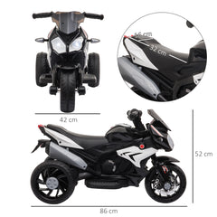 Kids Electric Motorcycle Ride-On Toy, with Three Wheels, Music, Horn, Lights