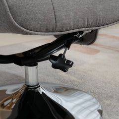 Fynco - Swivel Recliner Chair with Footstool, Velvet Recliner Armchair with Ottoman, Steel Base, Upholstered Reclining Chair for Living Room, Bedroom, Office, Grey