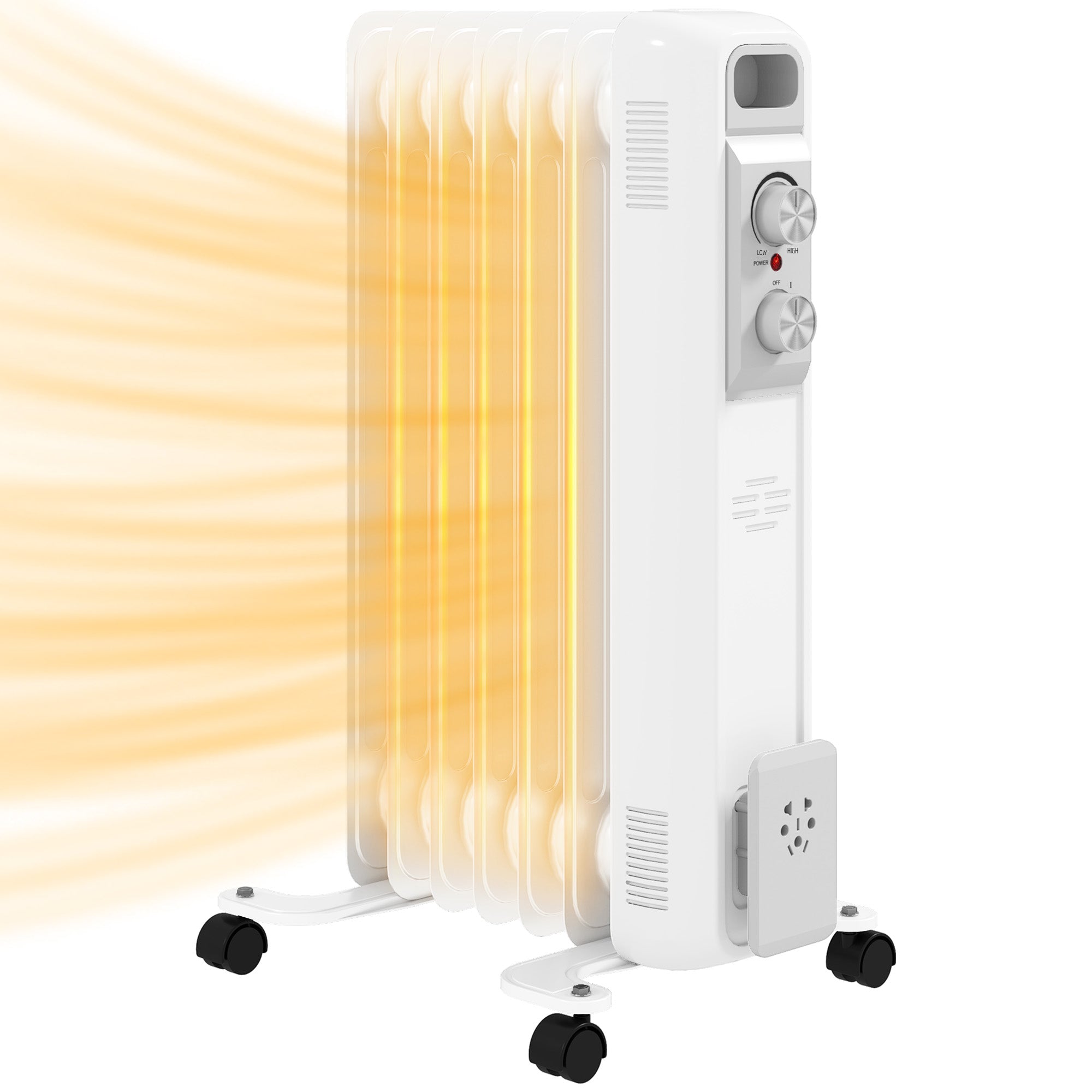 1.5kW Seven Fin Oil-Filled Radiator - White