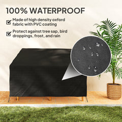 Fynco - 600D Oxford Cloth Furniture Cover, 2 Seater Sofa Protector for Garden Patio, Outdoor, Waterproof, Black, 140L x 84W x 56/94H cm