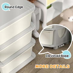 Kids Storage Unit, with Nine Drawers - Cream