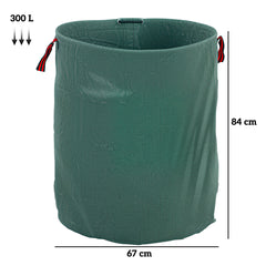 Garden Waste Bags, 300L x 3 Heavy Duty Garden Bags, Foldable and Reusable Waste Sacks with Handles for Loading Leaf, Trash, Debris, Green