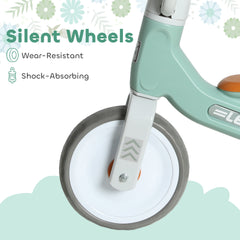 AIYAPLAY Toddler Balance Bike with No Pedal, 3 Silence Wheels for 12-36 Months Boys and Girls, Indoor Outdoor, Green