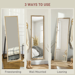 162.6 cm Two-Tone Full Length Mirror - White/Oak-Tone