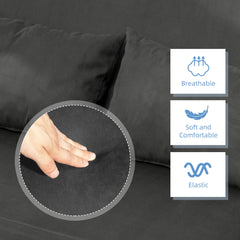 Two-Seater Click-Clack Sofa Bed - Charcoal Grey