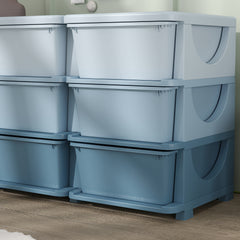 Kids Storage Unit, with Nine Drawers - Blue