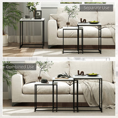 Three Nest of Tables, Marble Effect Finish