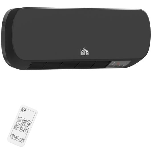 Fynco - 2000W Wall Mounted Ceramic Space Heater, 10-49°C Temperature, Black