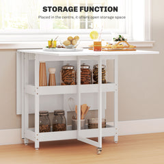 Four-Person Drop Leaf Table - White