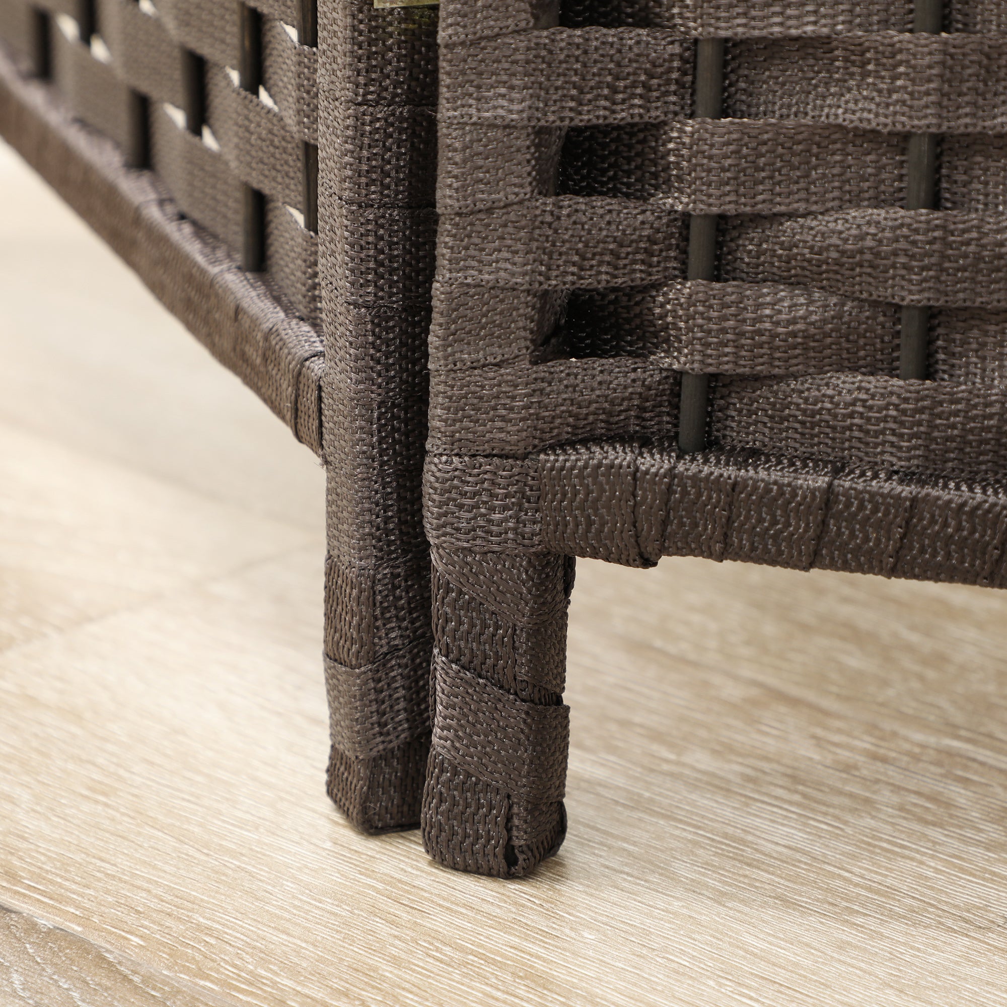 Fynco - 4 Panel Folding Room Divider, Freestanding Privacy Screen for Living Room, Bedroom and Office, 160 x 170cm, Brown