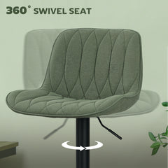 Set of Two Linen-Look Bar Stools - Green