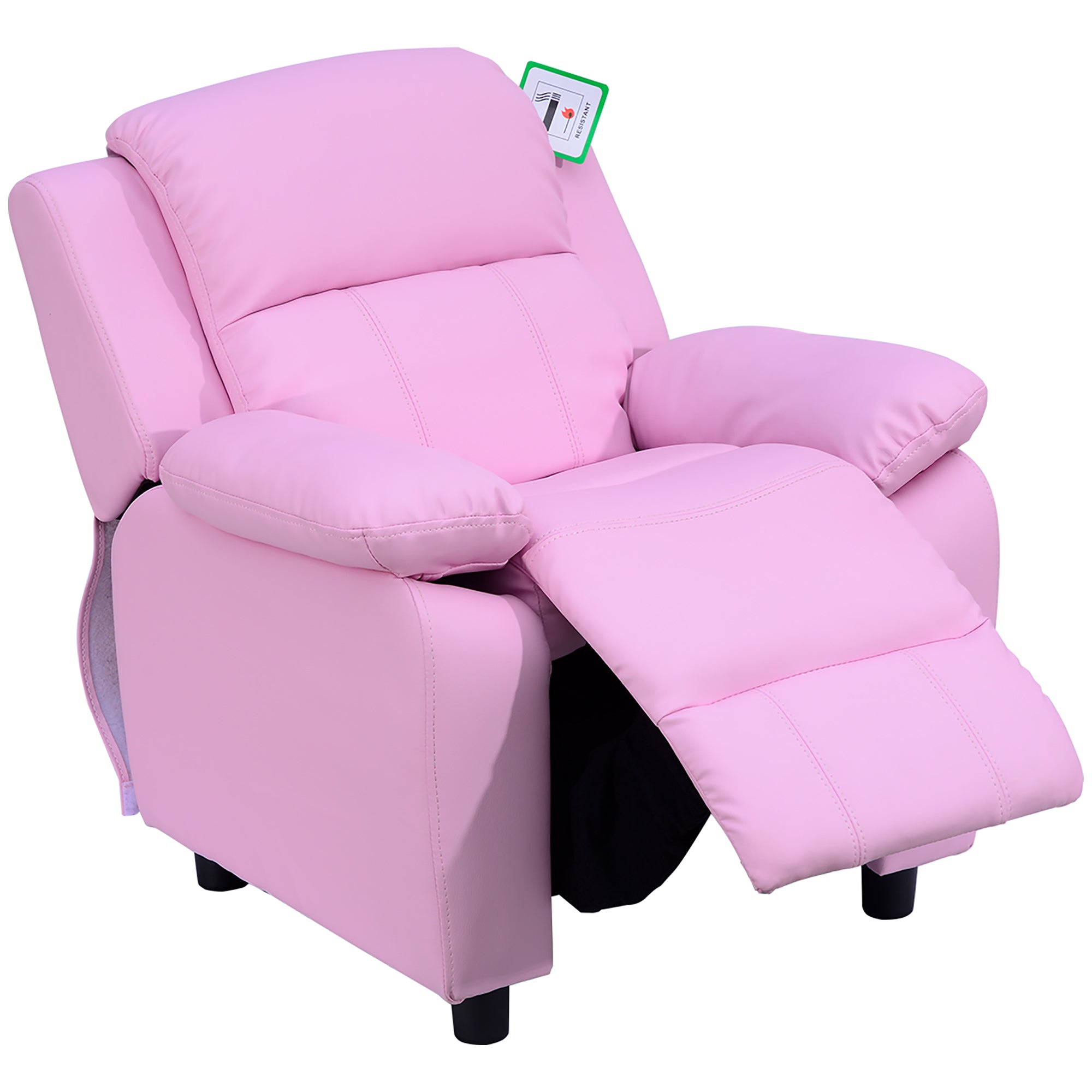 Kids Sofa Armchair Toddler Recliner Children's Chair Lounger Games Chair PU Leather w/ Storage (Pink)
