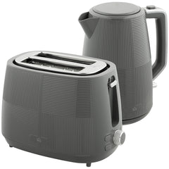 Kettle and Toaster Set, 1.7L 3000W Fast Boil Kettle & 2 Slice Toaster Kitchen Set with 7 Level Browning Controls, Defrost, Reheat, Boil-dry Protection, Grey