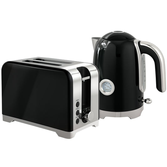 Fynco - Retro Toaster and Kettle Set - Black
