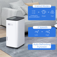 Fynco - 6000mL Portable Dehumidifier with 24H Timer, 3 Dehumidifying Modes, 20L/Day, for Home Laundry Basement