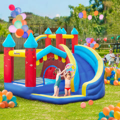 Fynco - Kids Bouncy Castle, with Slide, Pool, Trampoline, Climbing Wall, Blower