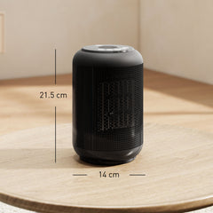 Fynco - 1500W Ceramic Electric Heater with Fan, Timer, Oscillation - Black