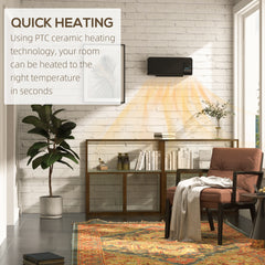 Fynco - 2000W Wall Mounted Heater, 18-45°C Temperature, Black