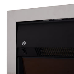 Fynco - Contemporary Electric Fireplace Coal Burning Flame Effect Inset Fire Place Space Heater Glass View LED Lighting with Remote Control, 1000W/2000W