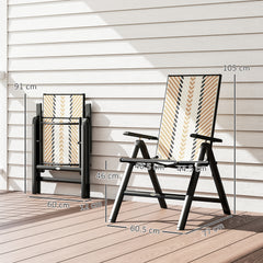 Rattan Reclining Garden Chairs - Orange