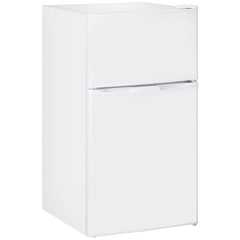 Fynco - 88L Under Counter Fridge Freezer, Small Refrigerator with 5-Setting, 3 Star Freezer Rating, White