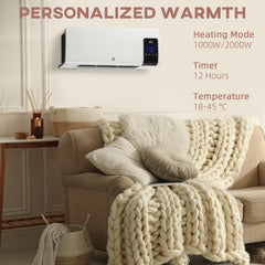 Fynco - 2000W Wall-Mounted Heater, 18-45°C Temperature, White