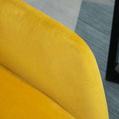 Velvet-Feel Plisse Back Accent Chair - Yellow