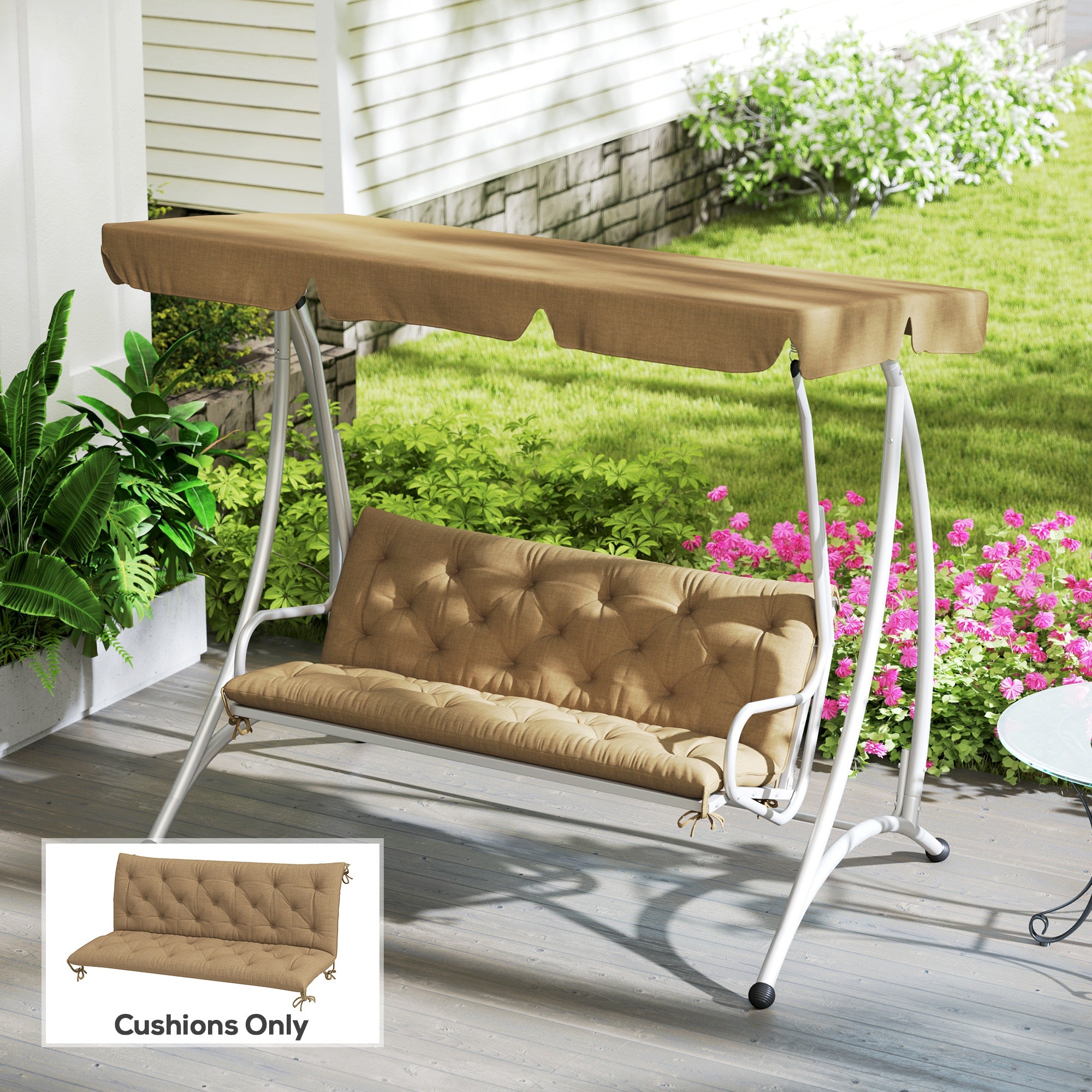 Fynco - Three-Seater Bench Cushion - Khaki