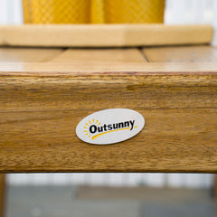 3 Pieces Picnic Bench Set with Table and 2 Benches, Acacia wood Dining Trestle Beer Table and Seat, Natural Wood Finish