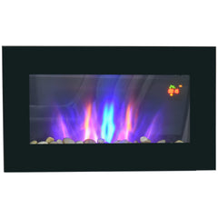 Fynco - 1000W/2000W Electric Wall Fireplace w/ LED Flame Effect Timer Remote Sleek Stylish Safe Home Heating 20-25㎡