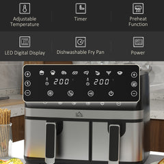 8.5L Dual Basket Air Fryer, with Sync and Multi-Menu Cooking