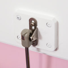 2 In 1 Wooden Toy Box, Seat Storage Bench, Storage Chest Cabinet Organiser with Safety Pneumatic Rod, Pink