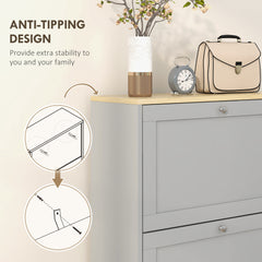 Fynco - Modern Compact Three-Drawer Shoe Storage Cabinet - Grey