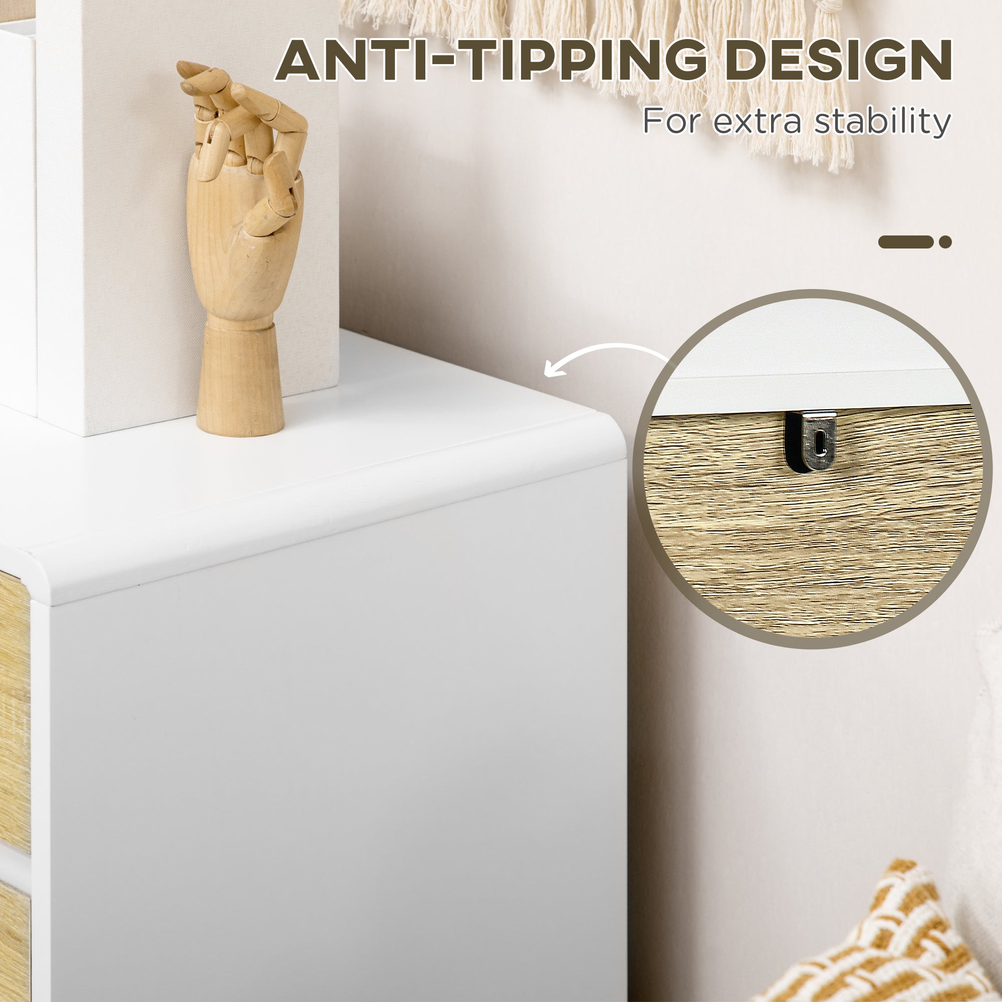 Chest of Four Drawers - Wood-Effect/White