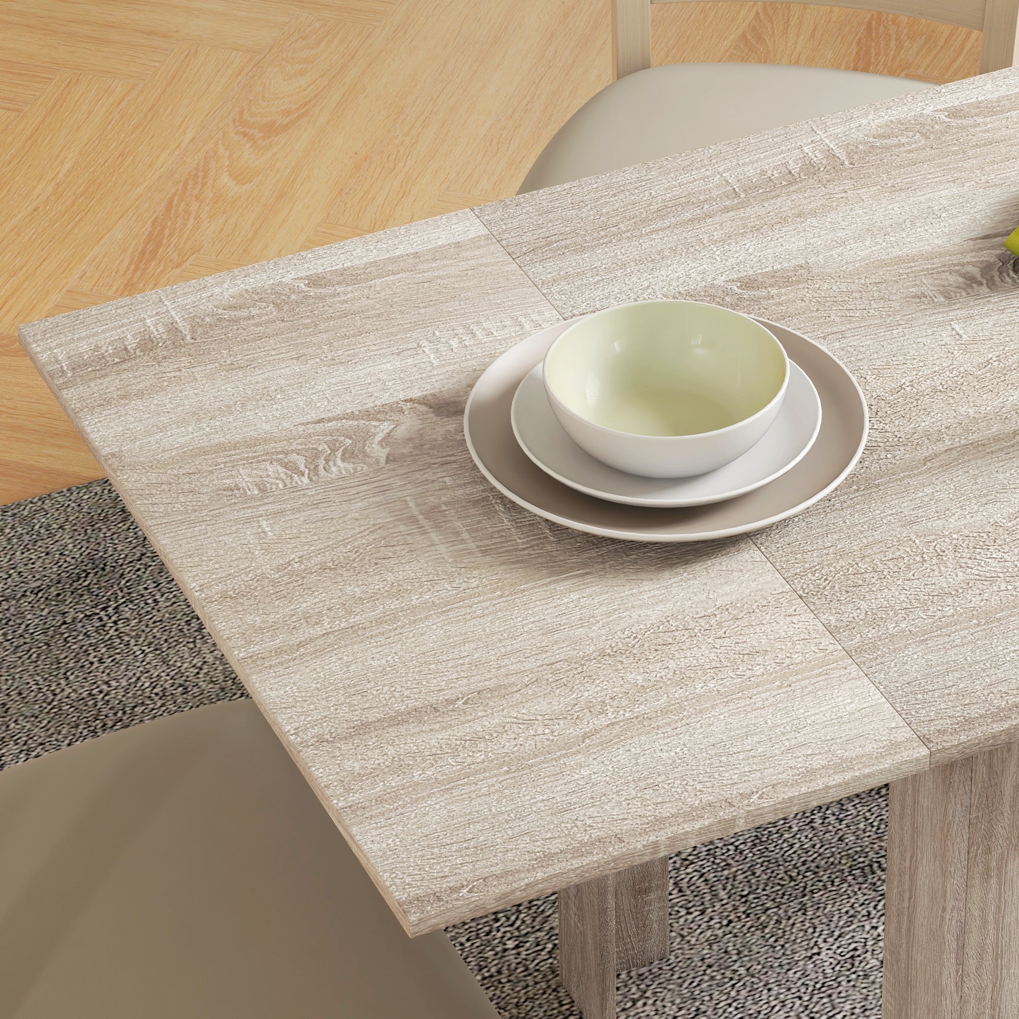 Four-Seater Drop Leaf Dining Table - Wood Effect