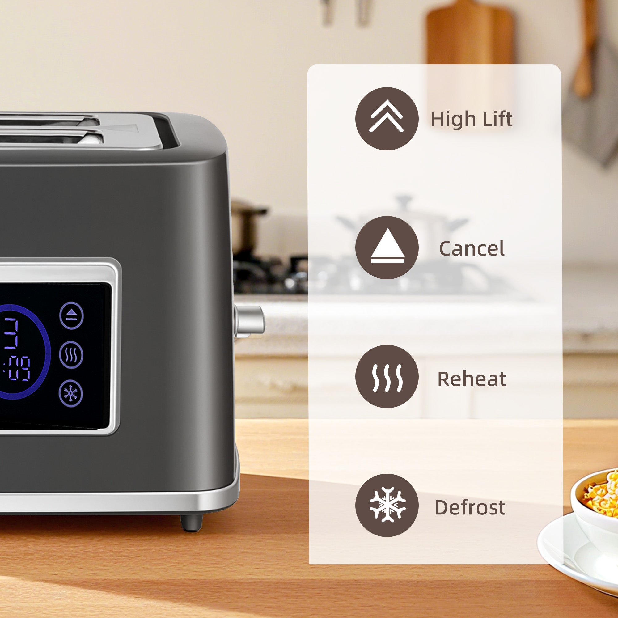 Fynco - Touch Screen Kettle and Toaster Set - Grey