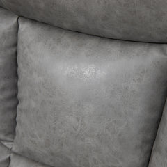 Thick Padded Faux Leather Recliner Armchair - Light Grey