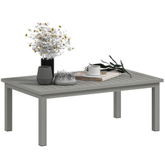 100cm x 60cm Aluminium Outdoor Coffee Table - Grey