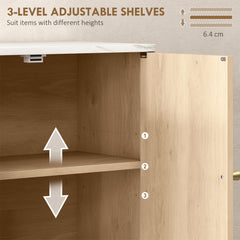 Fynco - Bathroom Wall Cabinet with Adjustable Shelf - Oak