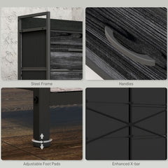 Rustic Chest of Six Fabric Drawers - Black