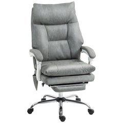 Faux Leather Office Chair, with Inflatable Lumbar - Grey