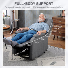 Fynco - Electric Rise/Recline Armchair, with Reading Light - Grey