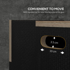 SPORTNOW Multi-Faceted Jump Box, Wooden Step Up Box, for Home, Gym, Exercise, 51/61/76cm- Black