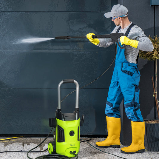 1800W 150-Bar Pressure Washer, with Adjustable Nozzle - Green