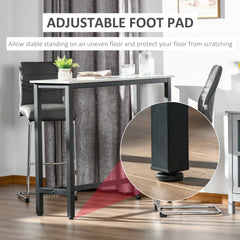 Rectangular Bar Table, Wood Effect Coffee Table for Small Space, Breakfast Dining, Kitchen, Industrial, White & Black