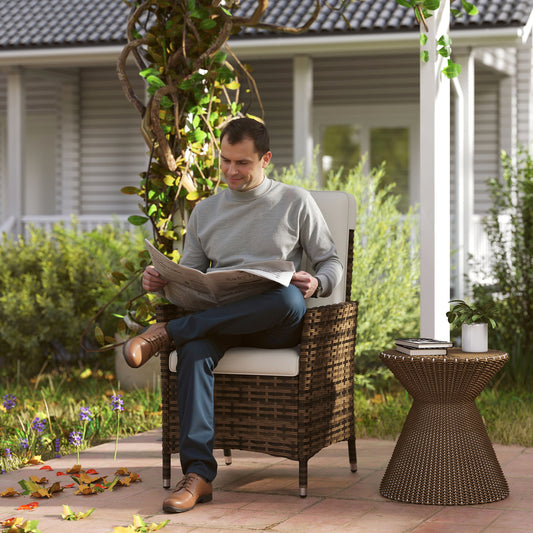 105°-150° Reclining Rattan Chair - Cream