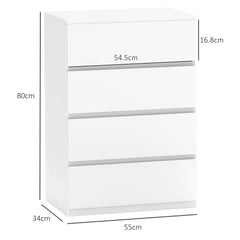 Chest of Drawers, 4-Drawer Storage Cabinets, Modern Dresser, Storage Drawer Unit for Bedroom