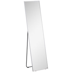 Full Length Mirror Wall-Mounted, 160 x 40 cm Freestanding Rectangle Dressing Mirror for Bedroom, Living Room, Silver Frame