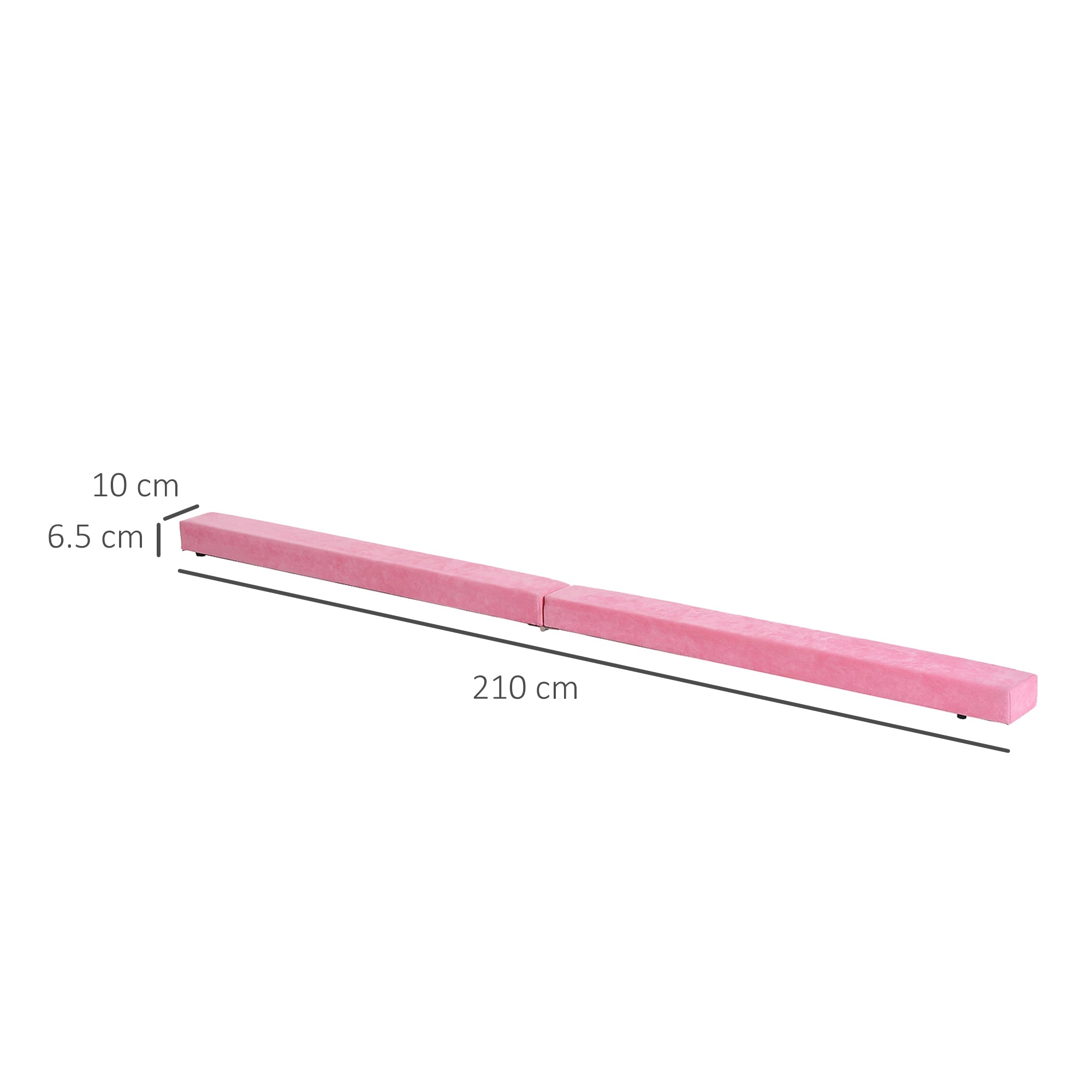 Fynco - 2.1M 7FT Gymnastics Folding Balance Beam Home Gym Training Exercise Sports - Pink